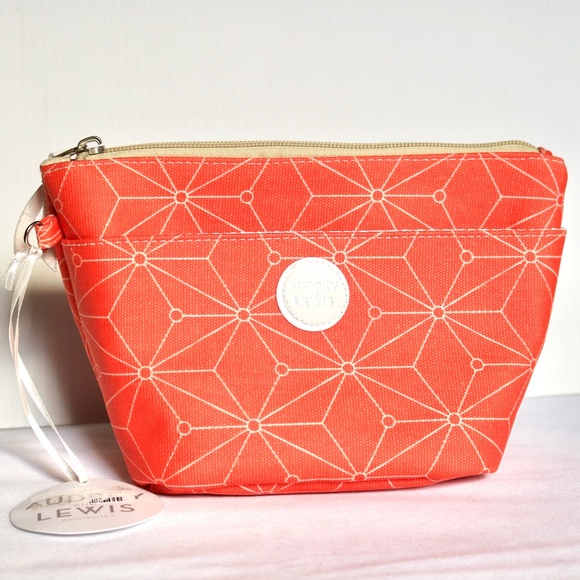AUDREY & LEWIS Eco Friendly Cosmetic Toiletry Bag Australian Organic Geometric - Picture 1 of 6